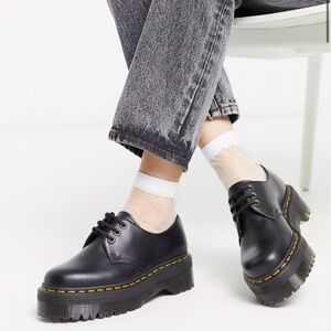 Dr Martens 1461 QUAD SMOOTH LEATHER PLATFORM SHOES